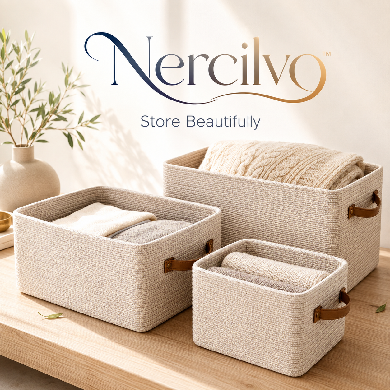 Nercilvo™ LinenTouch Storage Basket Set